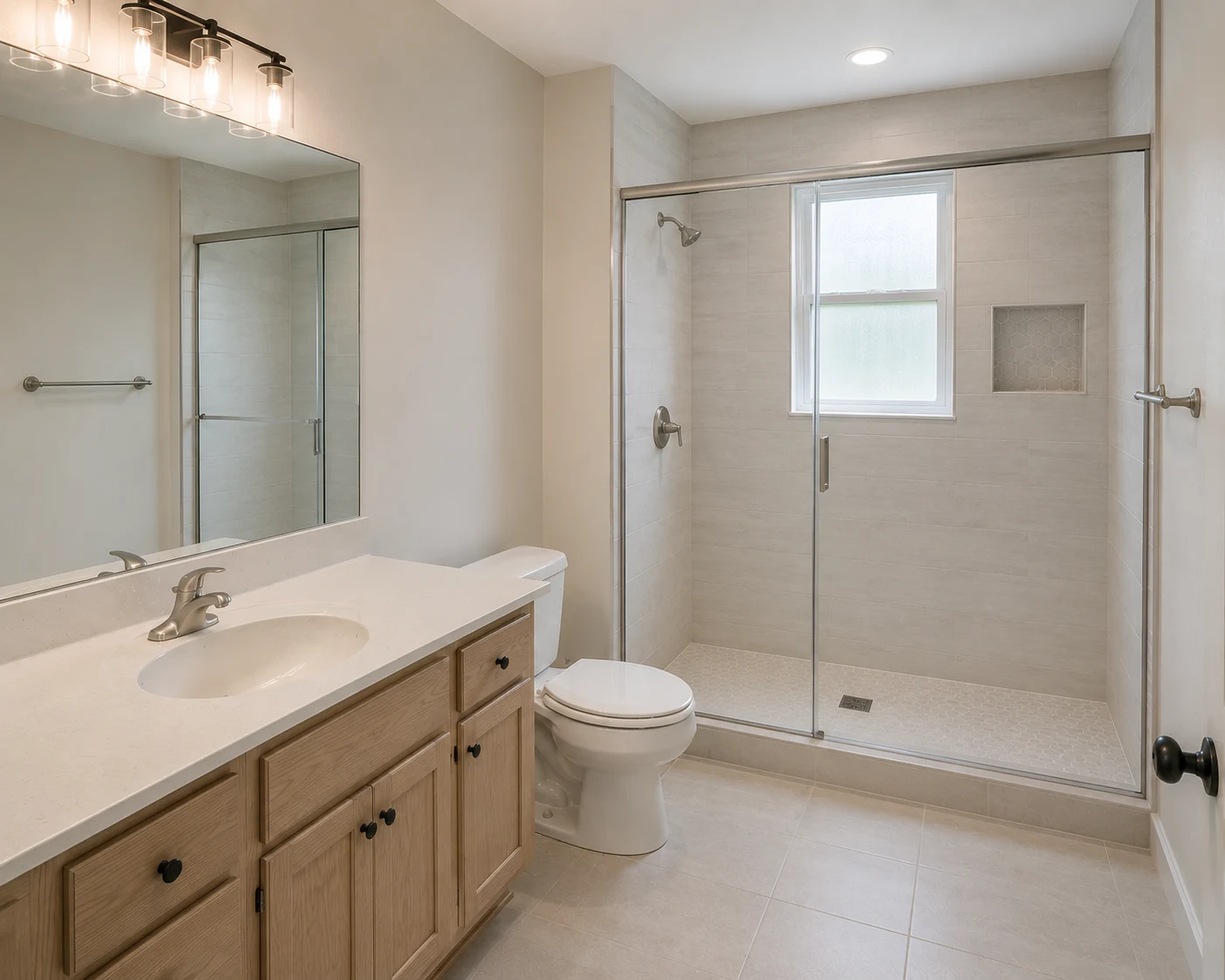 Spa-style shower suite after renovation by SAVAM House